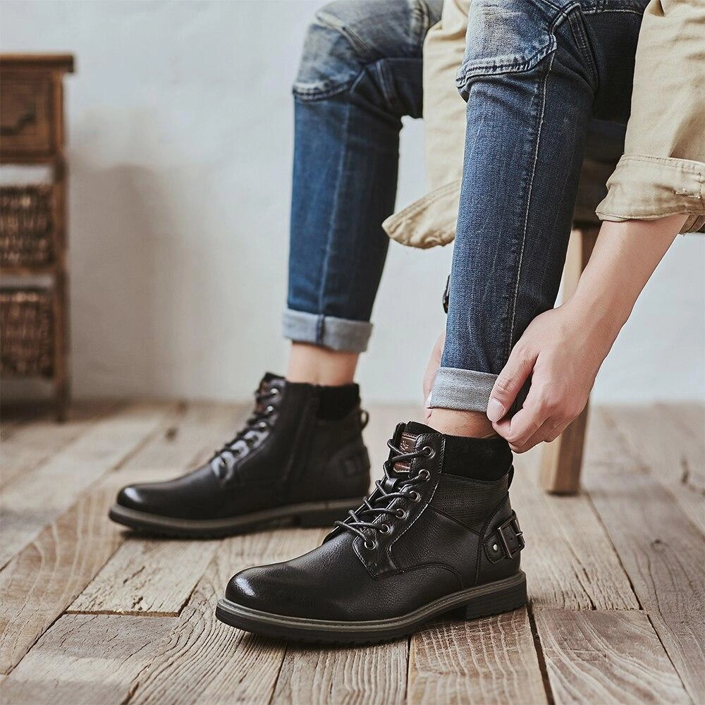 Boots Made In The Usa West Louis Luxury Stylish Leather Boots With Buckles