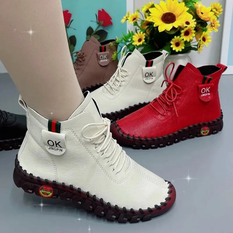490 Sneakers Sneakers Women Shoes Platform Loafers Lace Up Leather Flat Slip-On