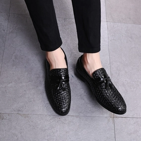 Lustrous Weave with Tassel Men Loafers Shoes Good Shoe For Flat Feet