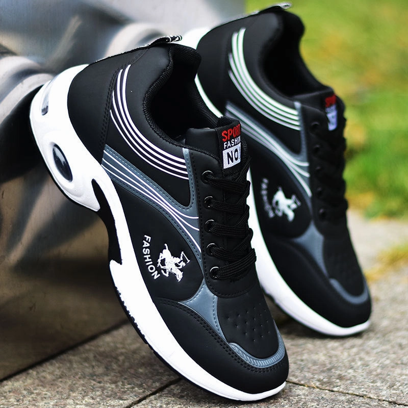 Sneakers Bistro Winooski Fashion Air Cushion Men&#39;s Running Shoes Large Size 38-47 Sneakers Breathable Outdoor Sports Leather Shoes Non-Slip Male Sneakers