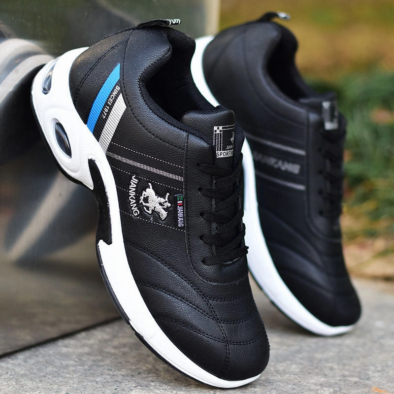 Fashion Air Cushion Men&#39;s Running Shoes Large Size 38-47 Sneakers Breathable Outdoor Sports Leather Shoes Non-Slip Male Sneakers Vintage Sneakers Shoes