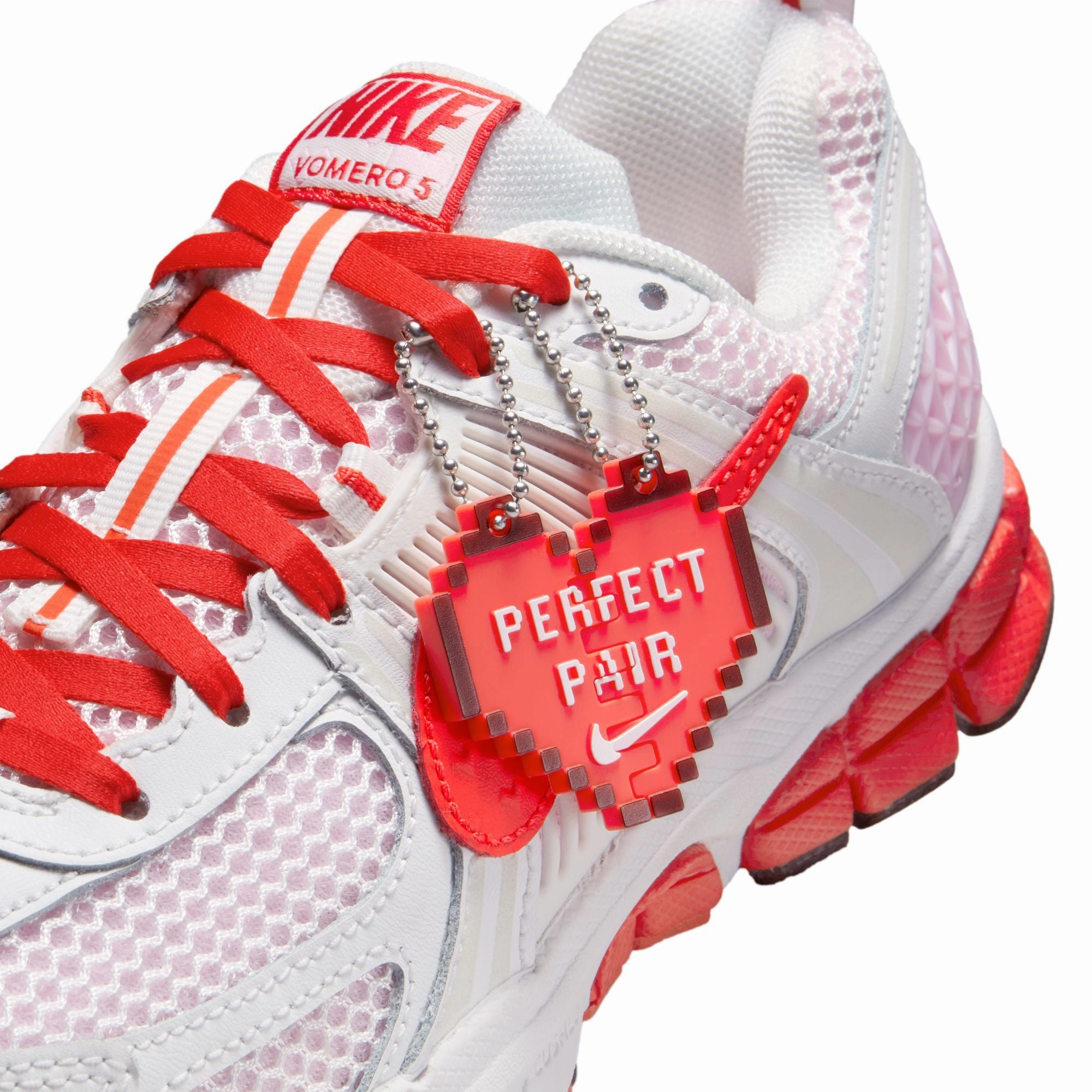 Asics Brand Shoes KIDS NIKE VOMERO 5 BG (SUMMIT WHITE/LT CRIMSON/PINK FOAM)