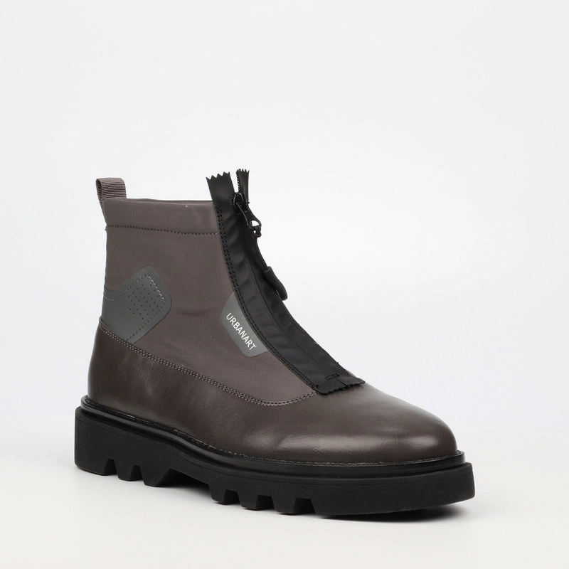 Mazerata Grey Mens Zip up Latest Fashion Boots Black Platform Heel Boots