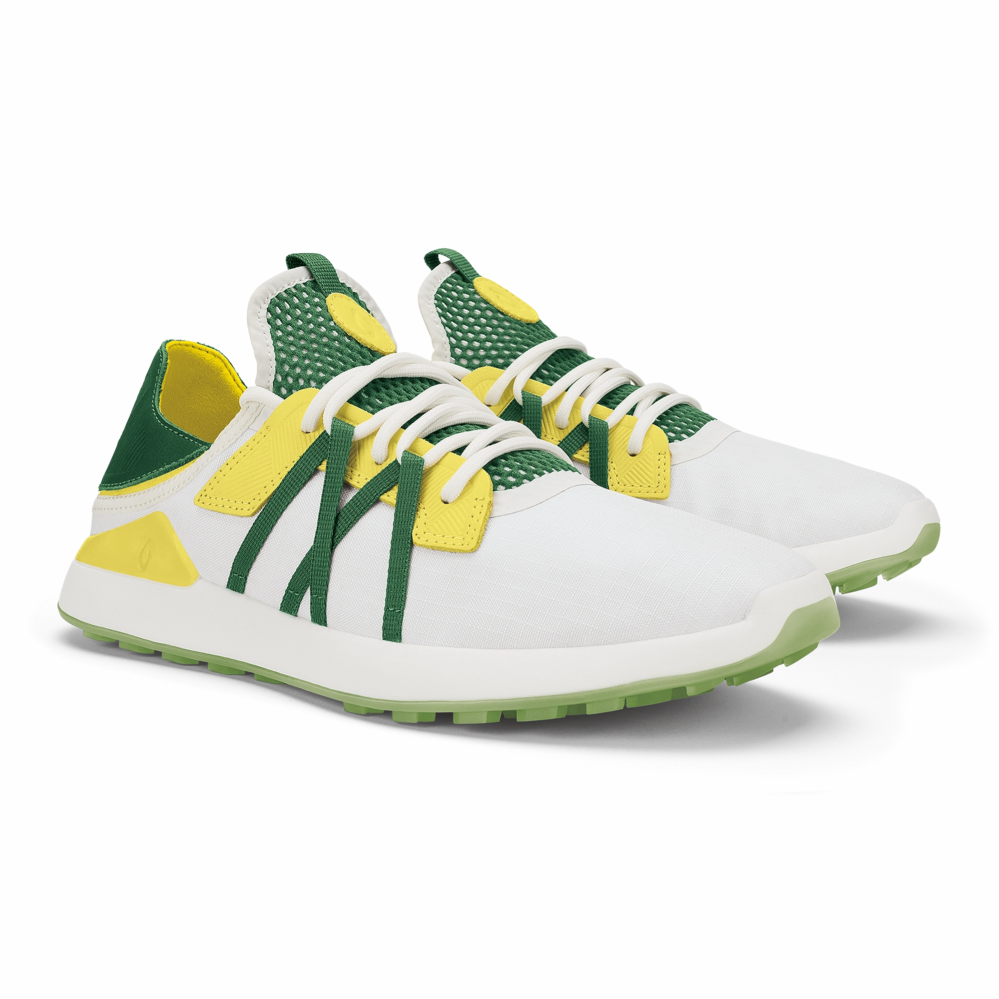 Manele - Bright White / Yellow Hibiscus Golf Shoes Wide