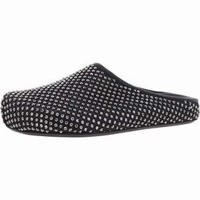 Marni Mens Rhinestone Embellished Slip on Clogs Rhinestone Leather Clogs Kuromi Clogs