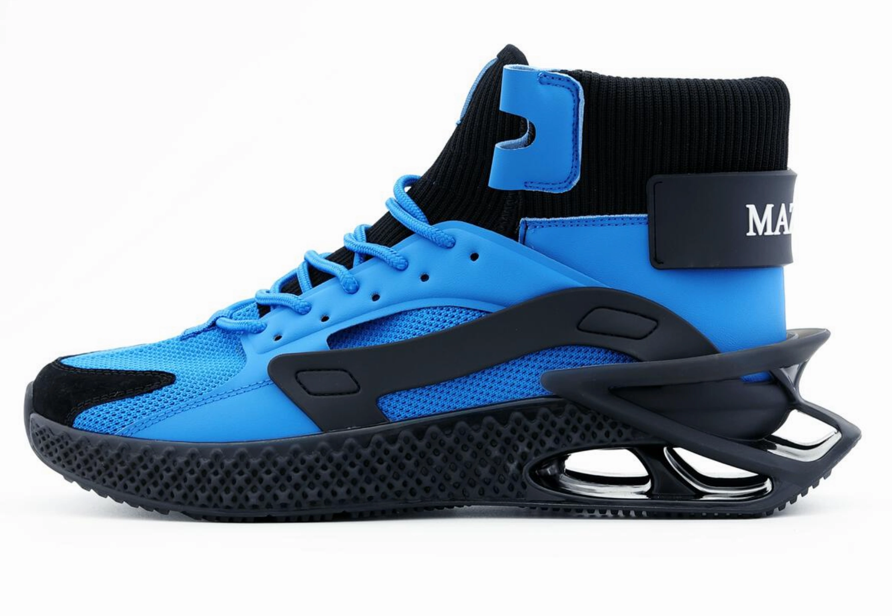 Mazino Aventurine Black Royal Blue Chunky High Top Sneakers - Men Air Max Plus Casual Running Shoes