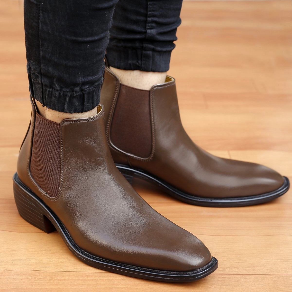 Men's 2 Inch Hidden Height Increasing Fashionable Chelsea Boots Bustamante Boots