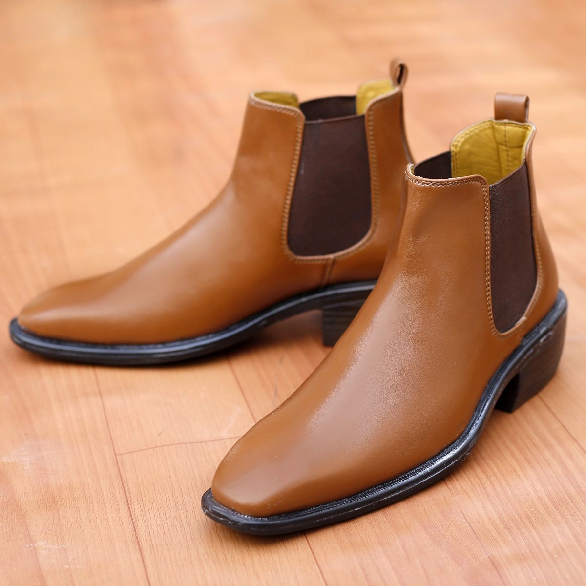 Boots With Steel Toes Men's 2 Inch Hidden Height Increasing Fashionable Chelsea Boots