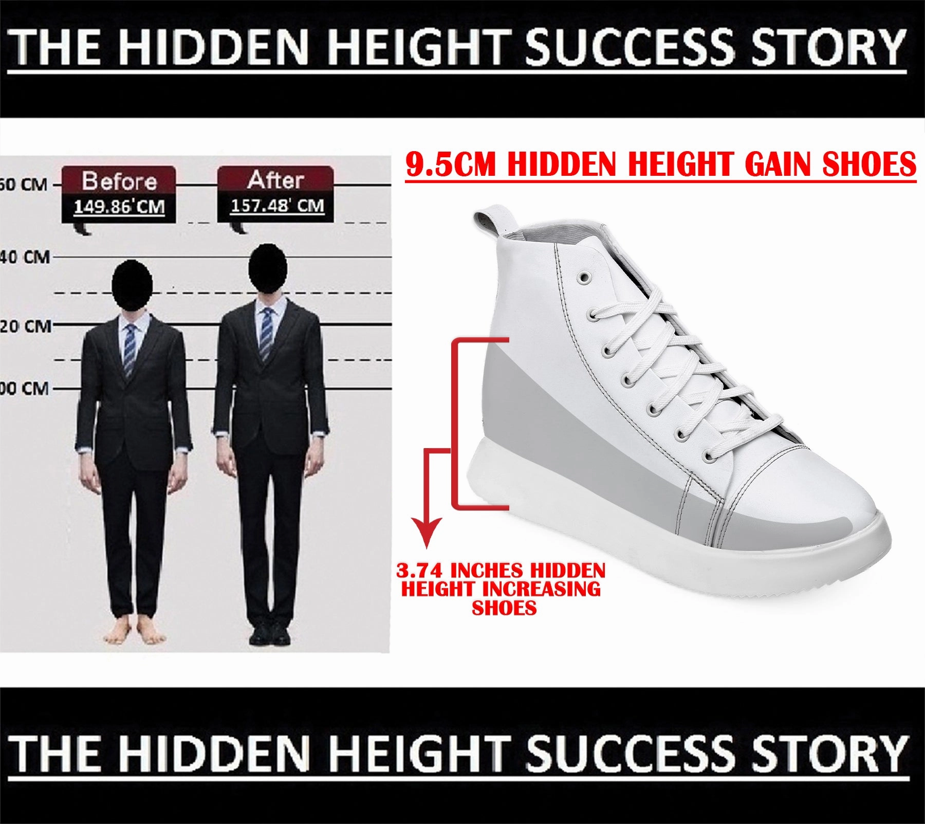 Men's 3.74 Inch (9.5CM) Hidden Height Increasing Boot Fairies Wear Boots