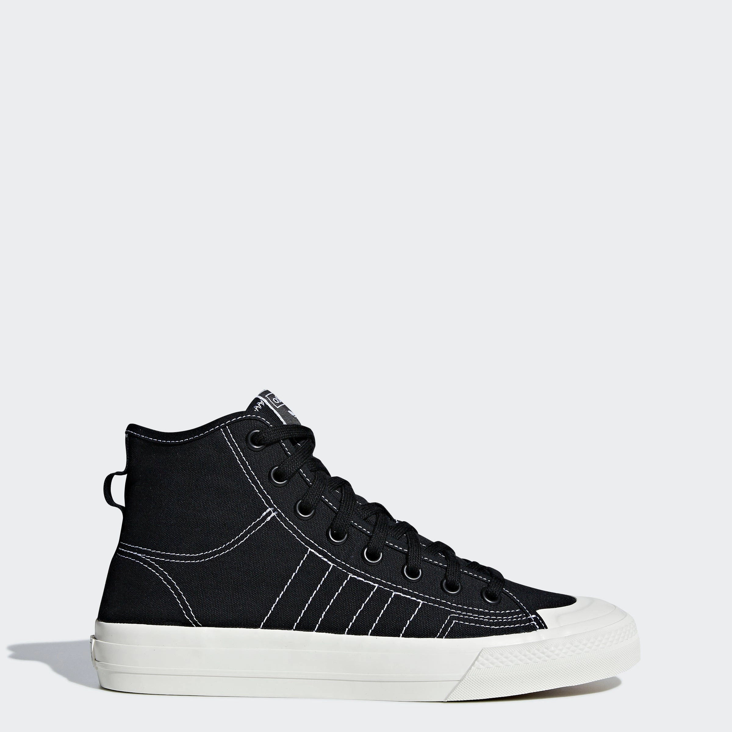Men's adidas Originals Nizza RF Hi Shoes Black Best Adidas Basketball Shoes