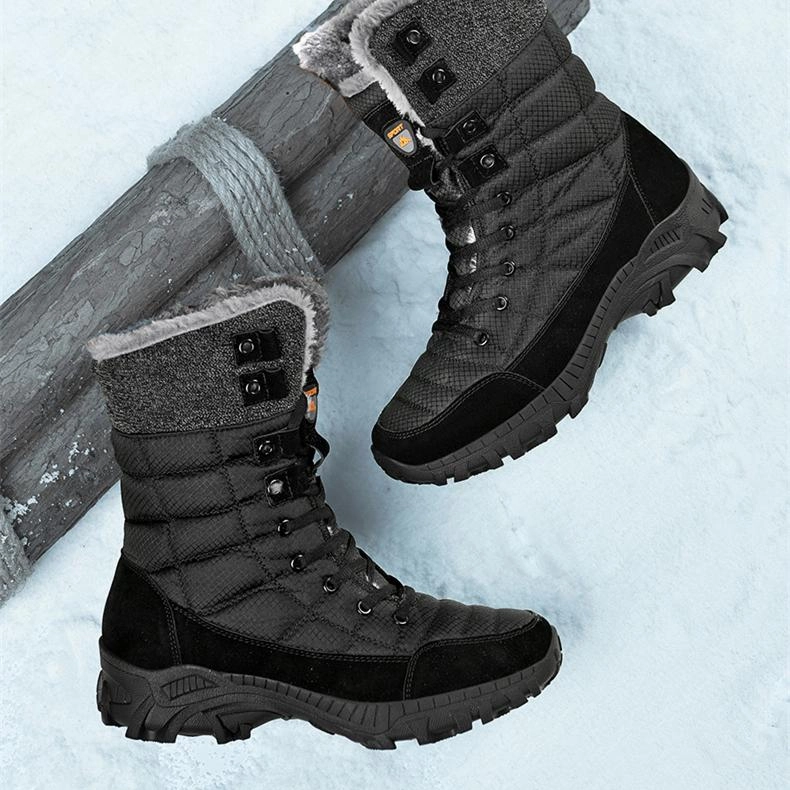 Men's faux fur anti-skid mid calf snow boots | Winter warm outdoors hiking shoes Eternal Boots