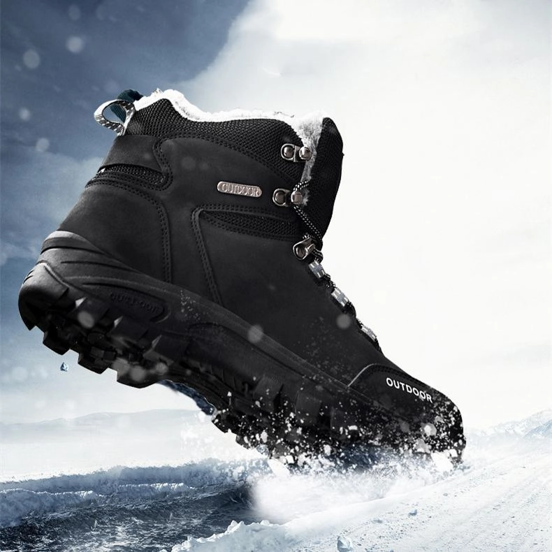 Kids Hunting Boots Men's faux fur high cut lace-up snow boots | Outdoors hiking boots for winter