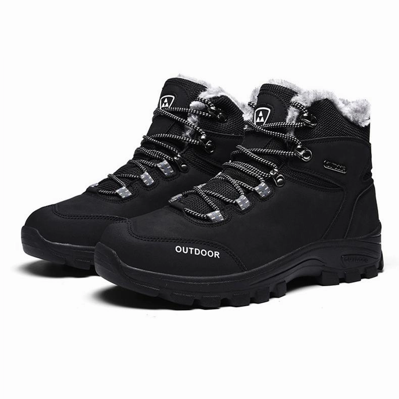 Men's faux fur high cut lace-up snow boots | Outdoors hiking boots for winter Alexander Horse Boots