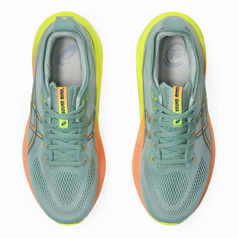 Asics Shoe Selection Guide Men's Gel-Kayano 31 Paris Running Shoe - Light Celadon/Safety Yellow - Regular (D)