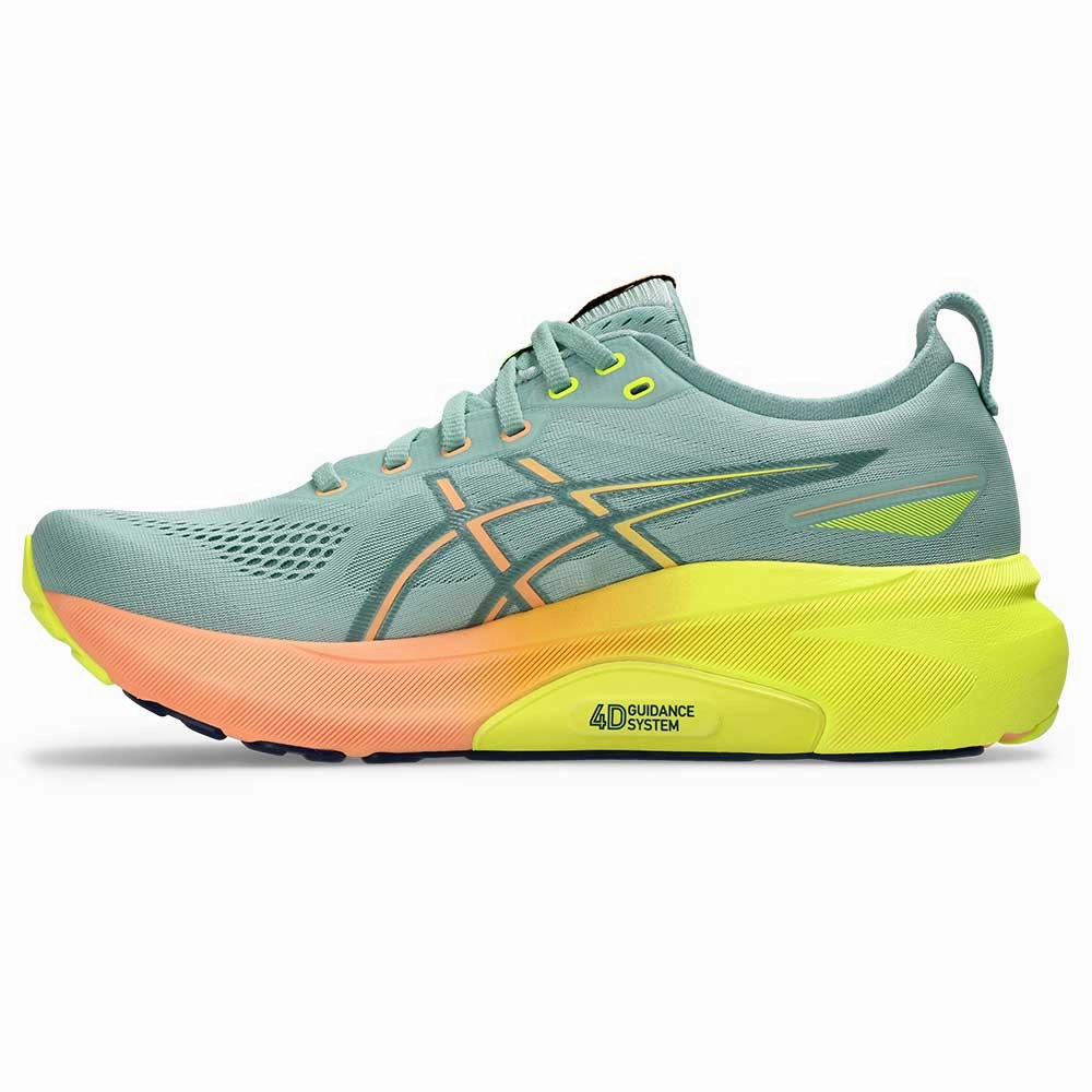 Asics Gel Game Tennis Shoe Men's Gel-Kayano 31 Paris Running Shoe - Light Celadon/Safety Yellow - Regular (D)