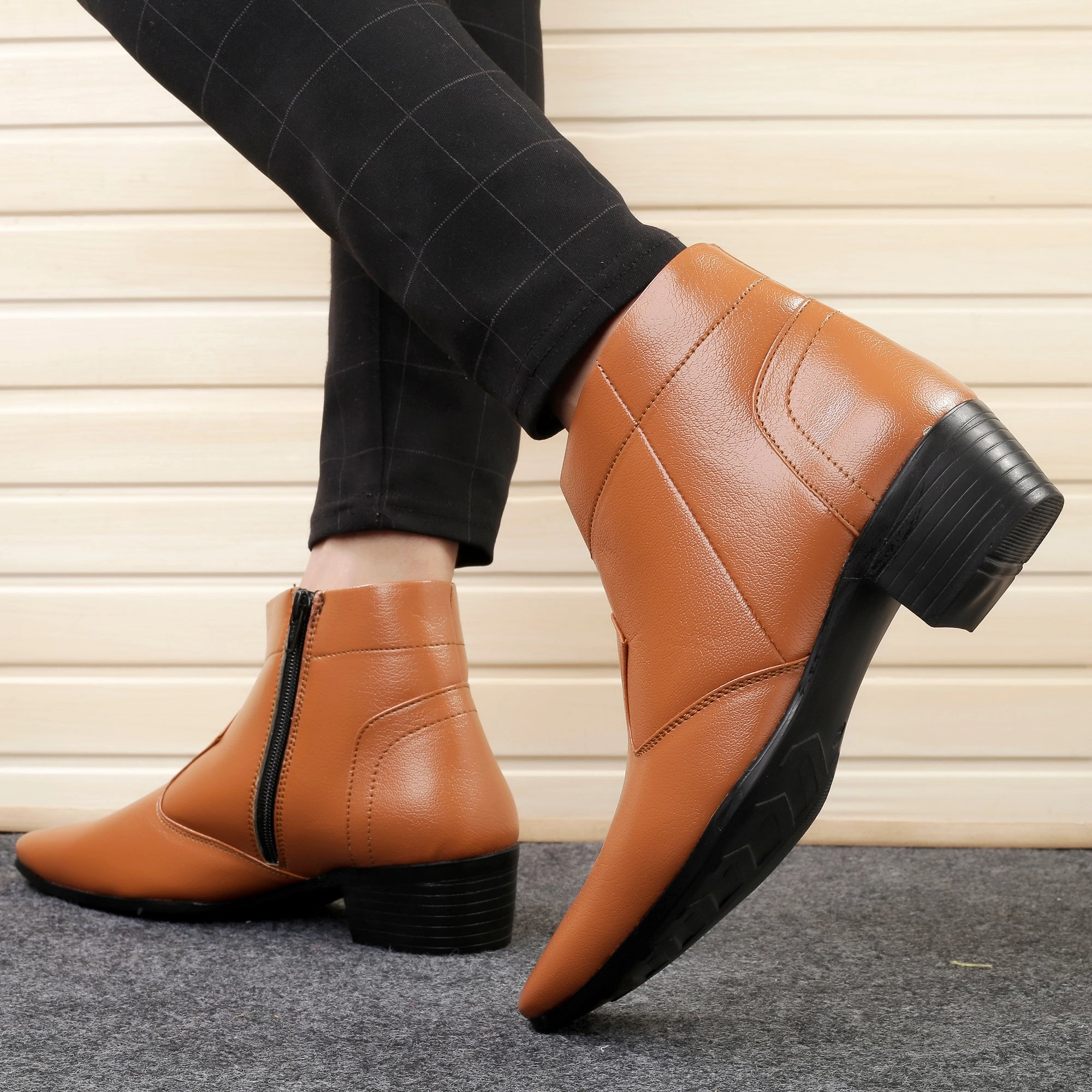 Georgia Boots Steel Toe Men's Height Increasing Faux Leather Formal Boots