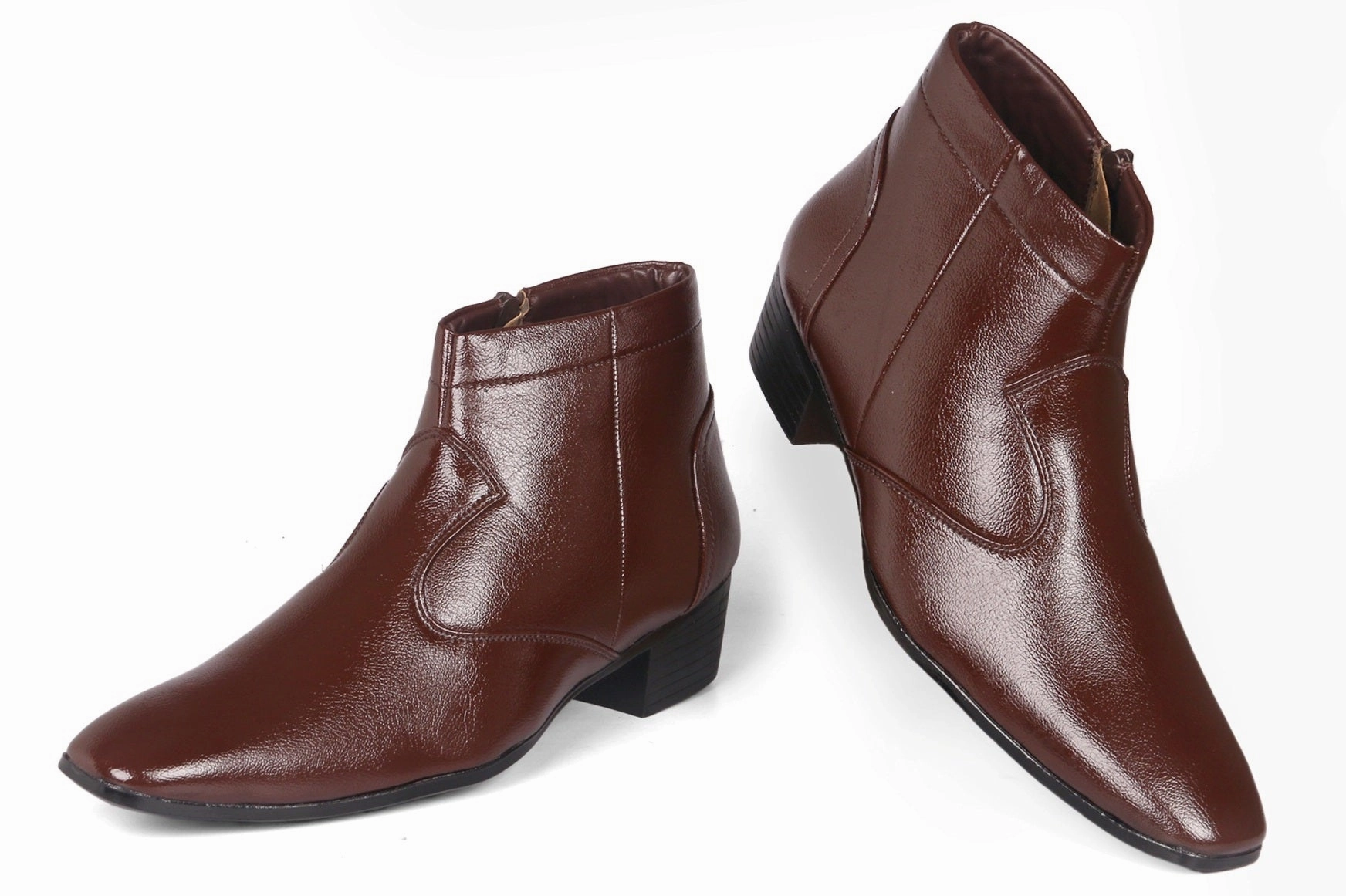 Slip On Boots Waterproof Men's Height Increasing Faux Leather Formal Boots