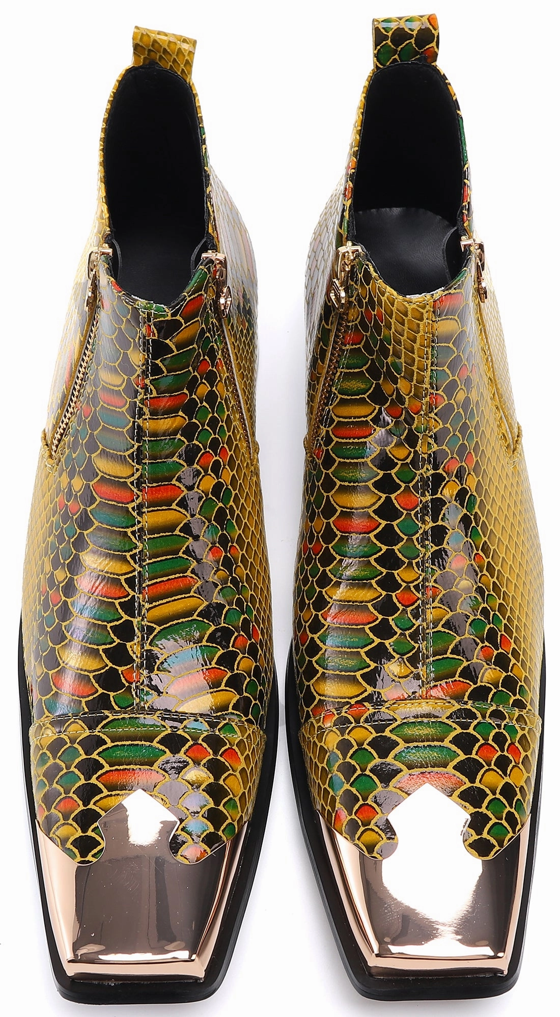 Mink Oil On Boots Men's Metal Square Toe Zipper Western Boots