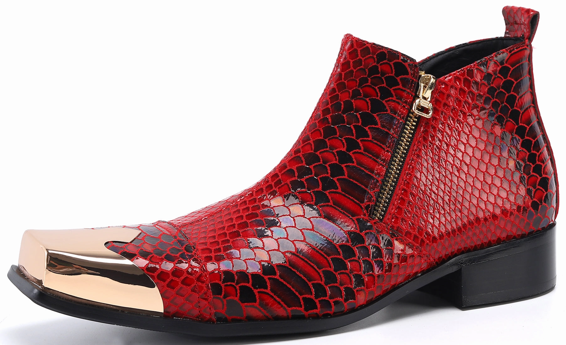 Camion Boots Men's Metal Square Toe Zipper Western Boots