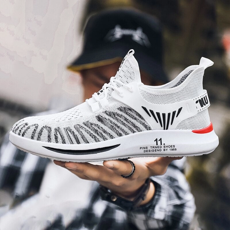 Men's sports running shoes elastic non-slip breathable fashion men's shoes vulcanized shoes Heel Lock Running Shoes