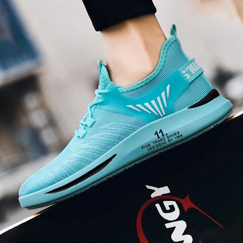 Uk Best Running Shoes Men's sports running shoes elastic non-slip breathable fashion men's shoes vulcanized shoes