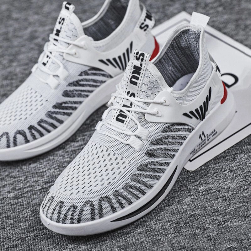 Running Shoes Large Toe Box Men's sports running shoes elastic non-slip breathable fashion men's shoes vulcanized shoes