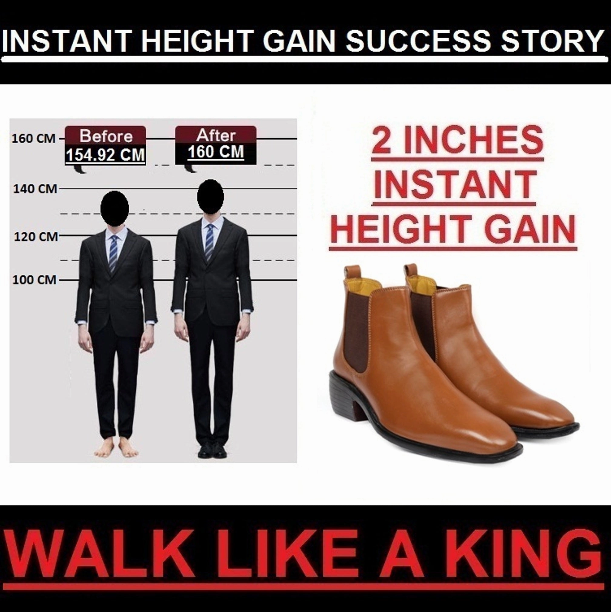 Men's Stylish Hidden Height Formal and Casual Wear British Chelsea Ankle Boots Bludstone Boots