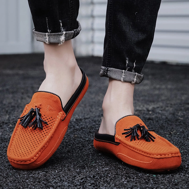 Klox Clogs Men's Tassel Perforated Driving Clogs