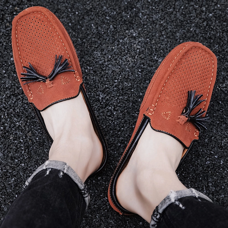 Aldi Clogs Men's Tassel Perforated Driving Clogs