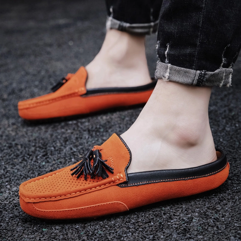 Men's Tassel Perforated Driving Clogs Haflinger Clogs Sale