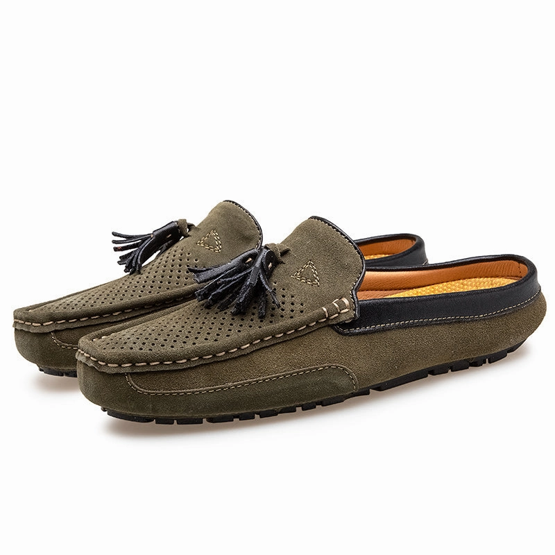 Men's Tassel Perforated Driving Clogs X Ray Clogs