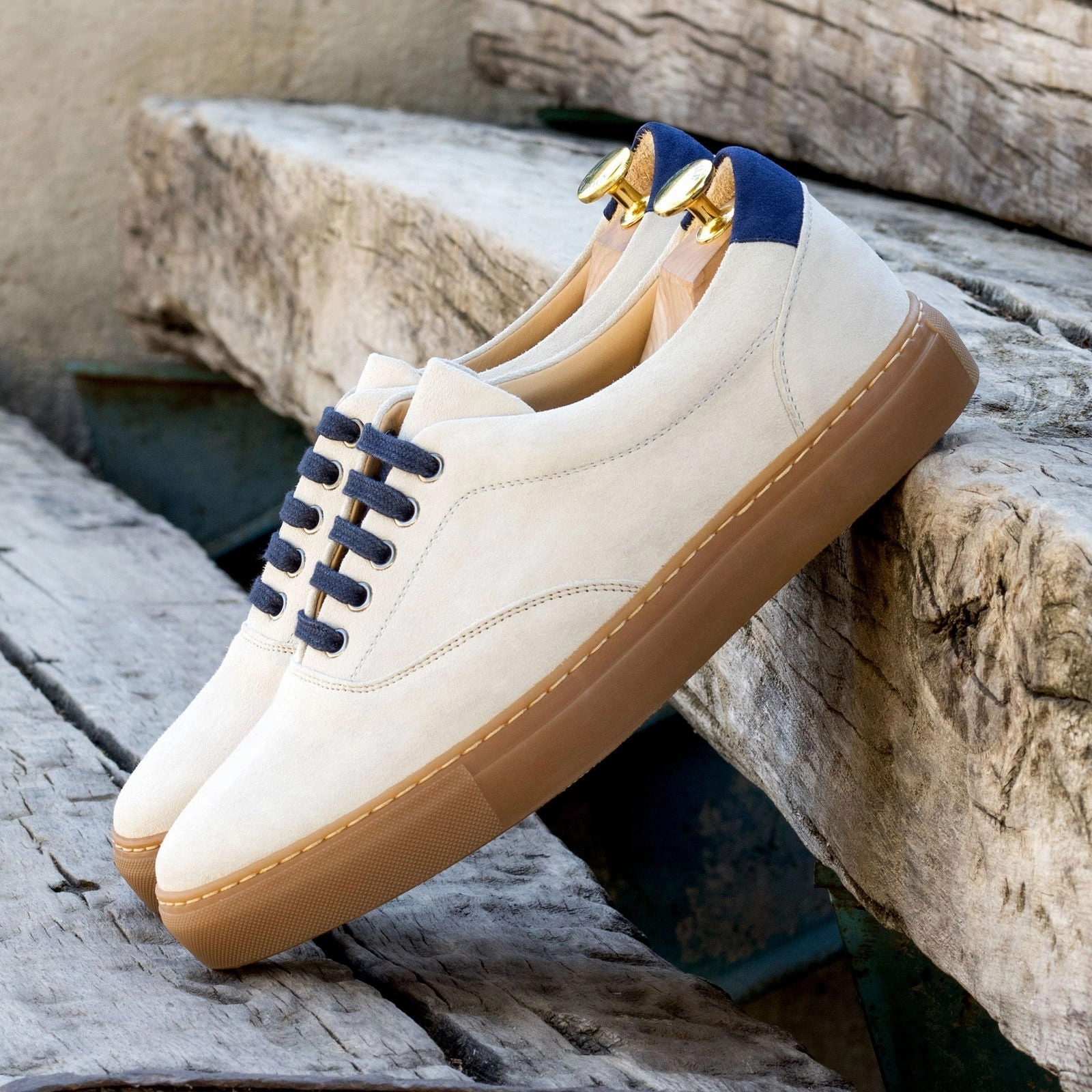 Best Formal And Casual Shoes Men's Top Sider Leather Sneakers Wide Plus Size Blue White 5859