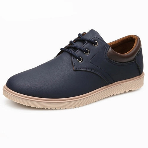 Low Top Leather Sneakers Mens Casual Flat Oxford Sneakers