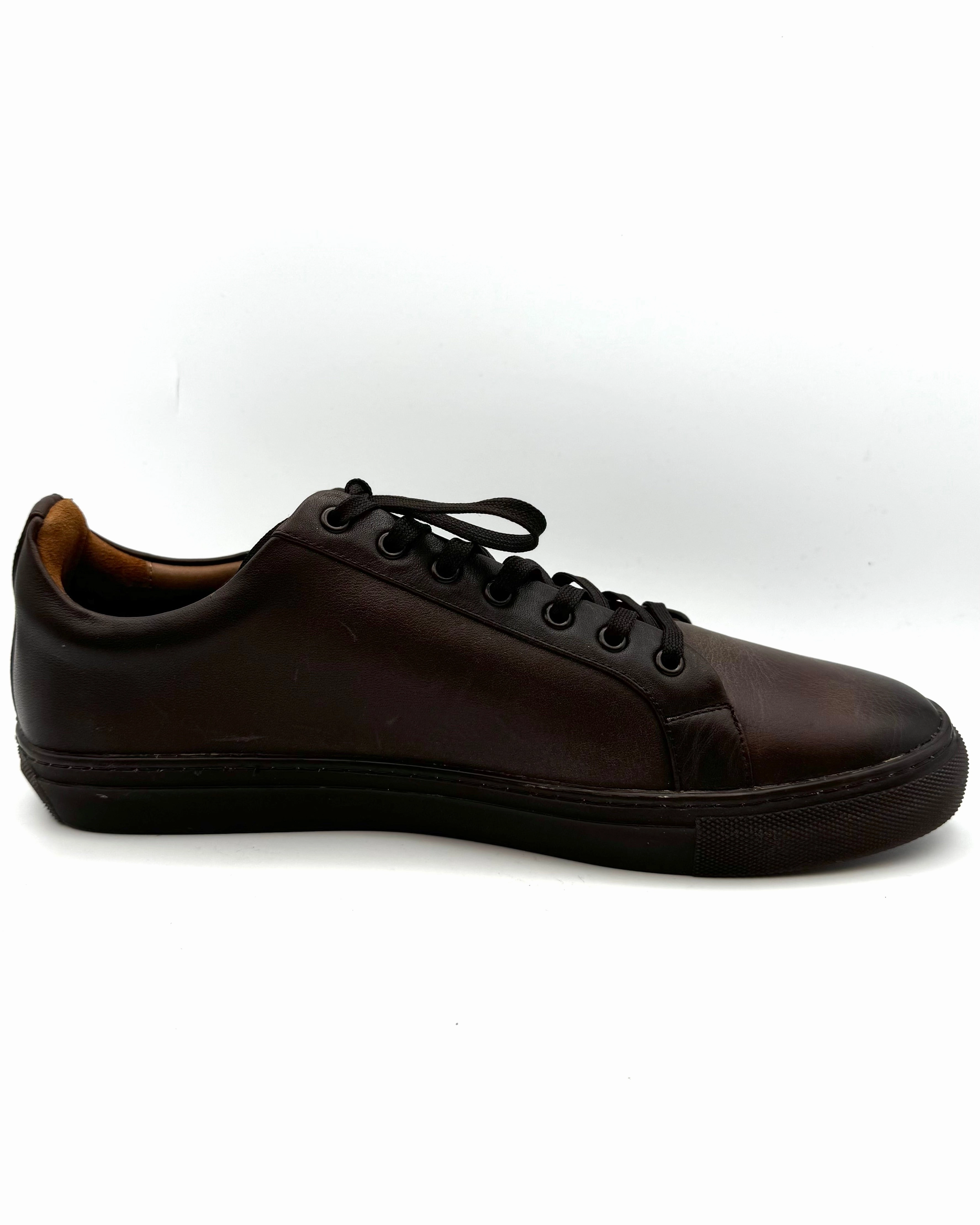 MENS Espresso Brown Leather Sneakers - Size 12.5 Boots For Hunting