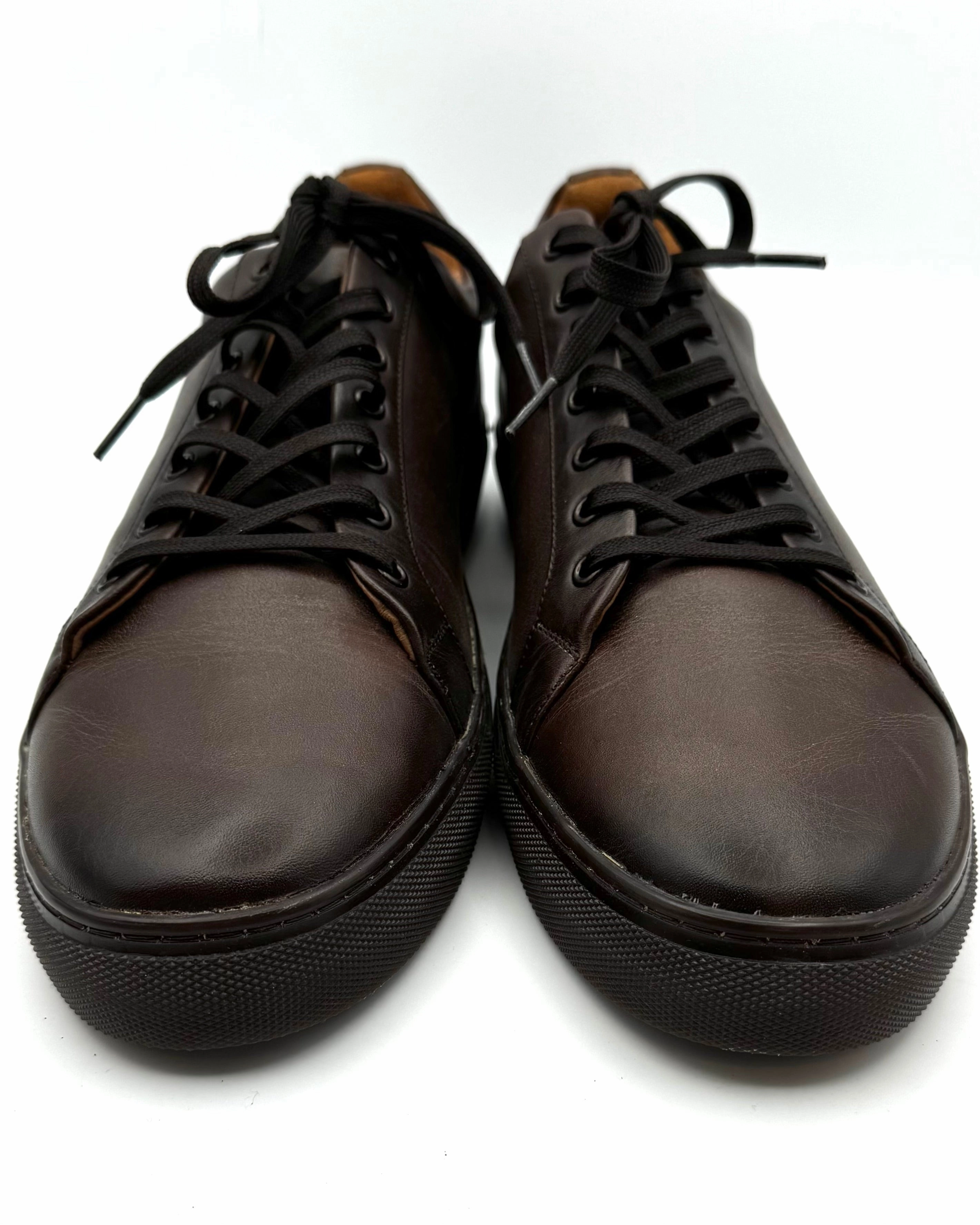Platform Leather Boots MENS Espresso Brown Leather Sneakers - Size 12.5