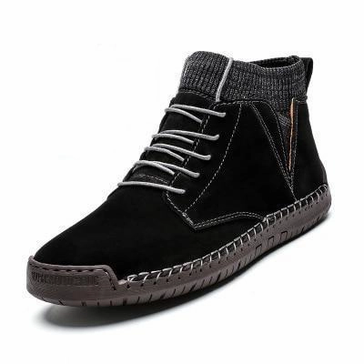 Mens fur lining winter shoes casual ankle boots suede retro lace-up boots Xtratuf Sport Boots