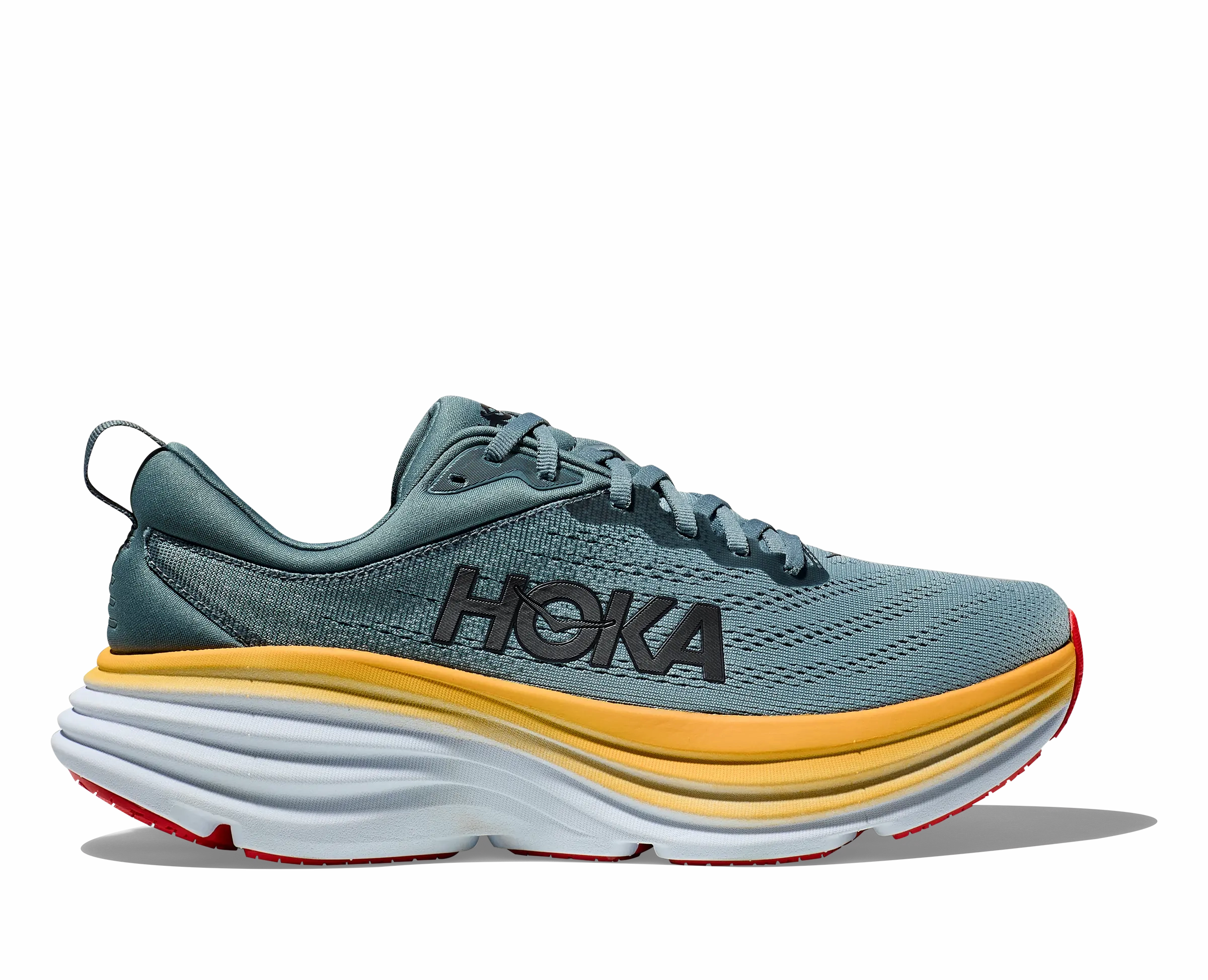 Light Grey Mens Hoka Bondi 8  Ultra-Cushioned for a Smooth, Balanced Ride