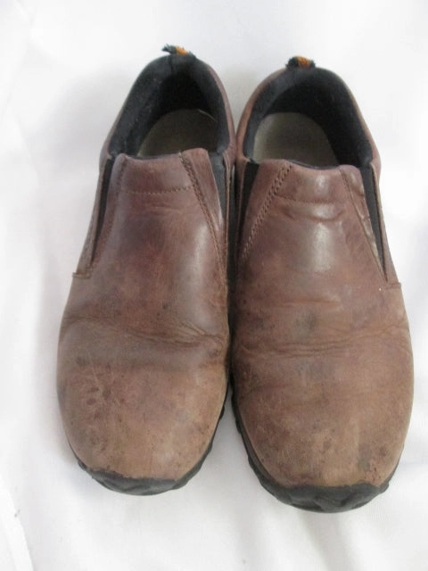 Long Toed Mexican Boots Mens MERRELL JUNGLE MOC Leather Slip on Shoe Loafer 10 NUBUCK BROWN