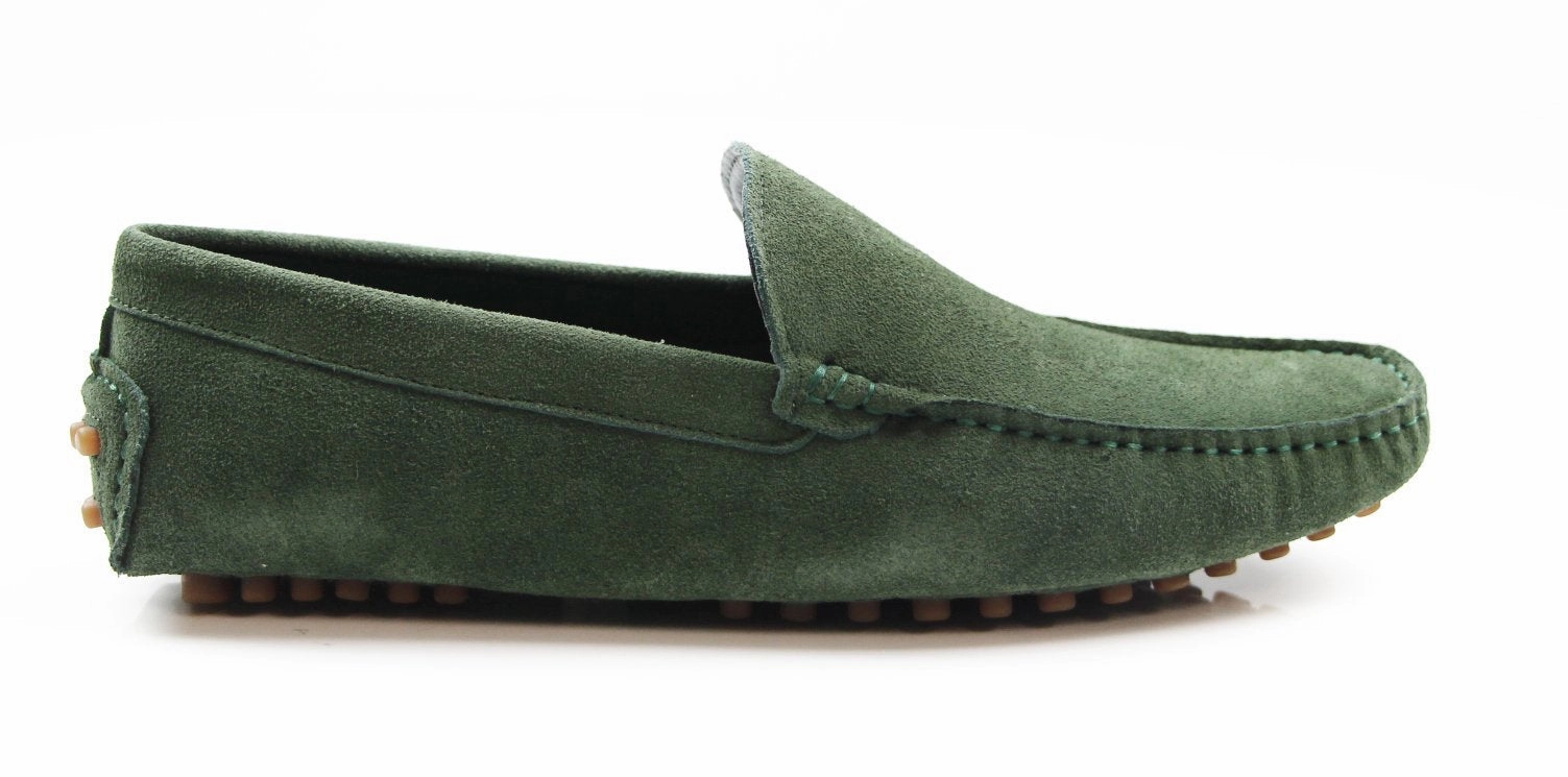 Business Casual Hiking Shoes Mens Zasel Summer Slip On Green Suede Boat Shoes