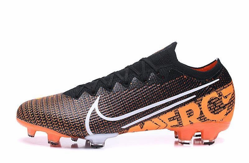 Gael Monfils Asics Shoes Mercurial Vapor XIII SE FG Flyknit 360 Soccers Cleats Shoes Black Orange