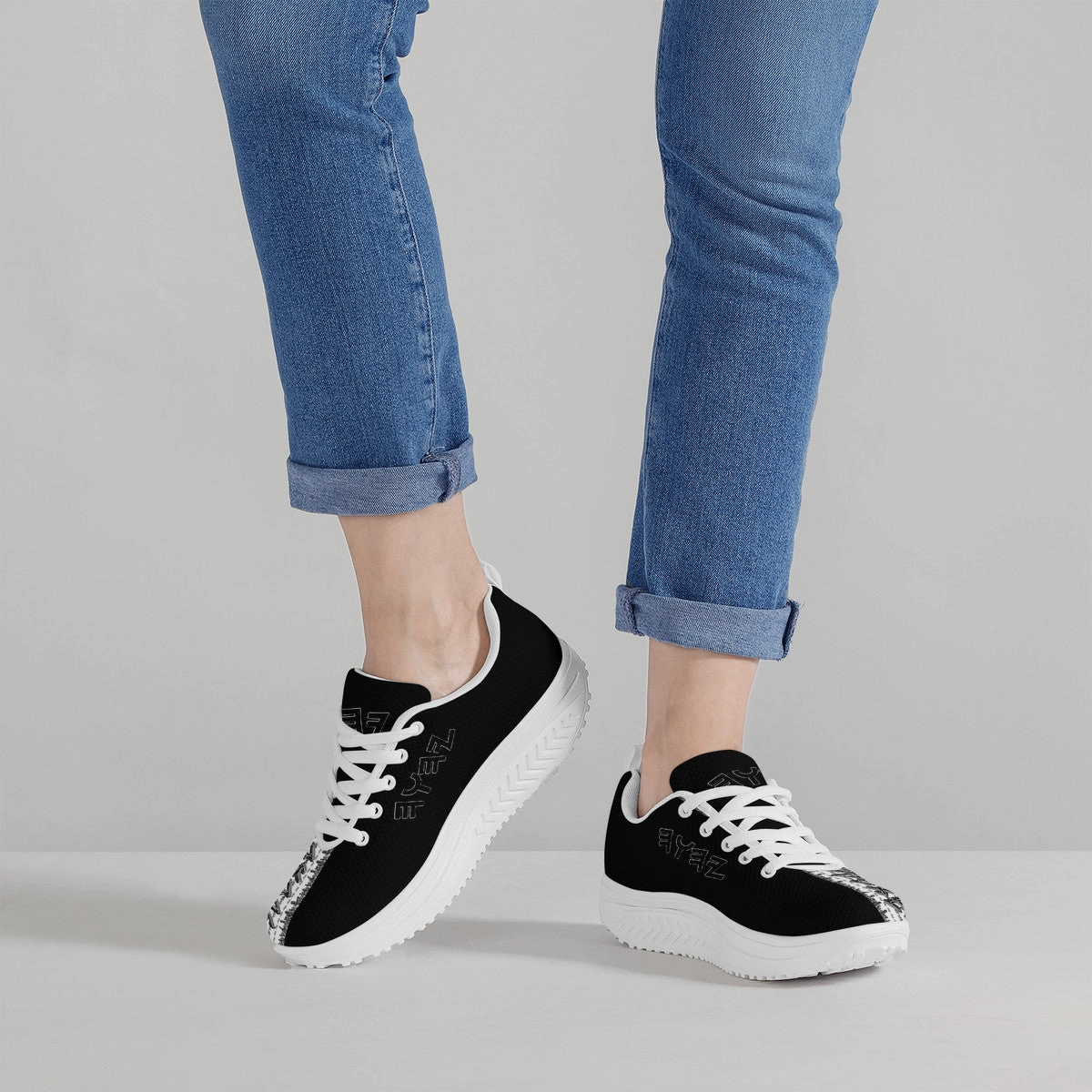 Qc Running Shoes Most High God - Yahuah 01-01 White Ladies Mesh Heightened Rocking Sneakers