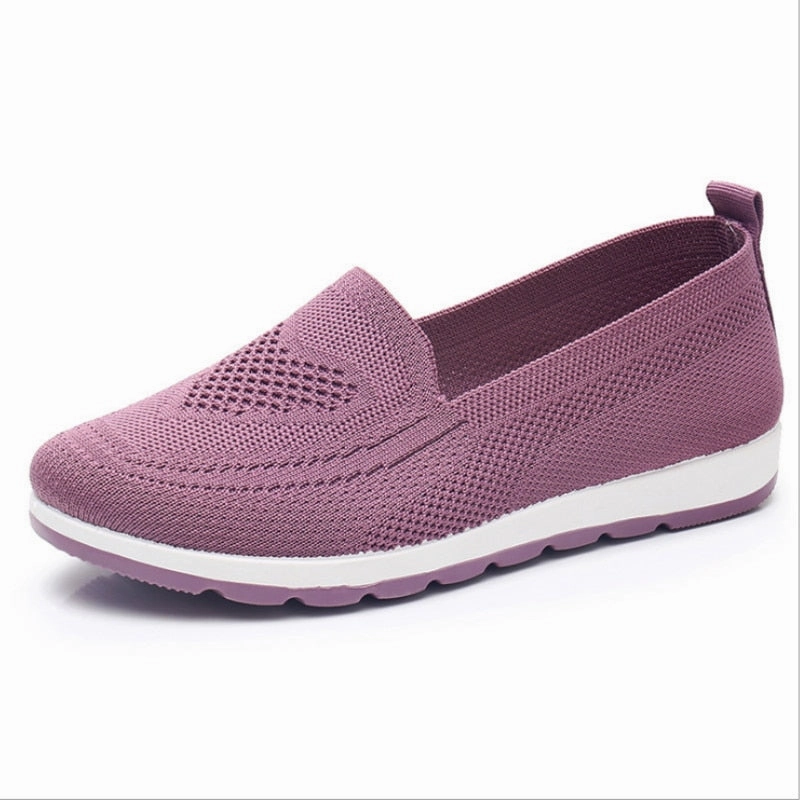Heel Flat Shoes Mothers shoes, fabric loafers for women, casual sneakers for spring and summer, flat heels, breathable flat shoes