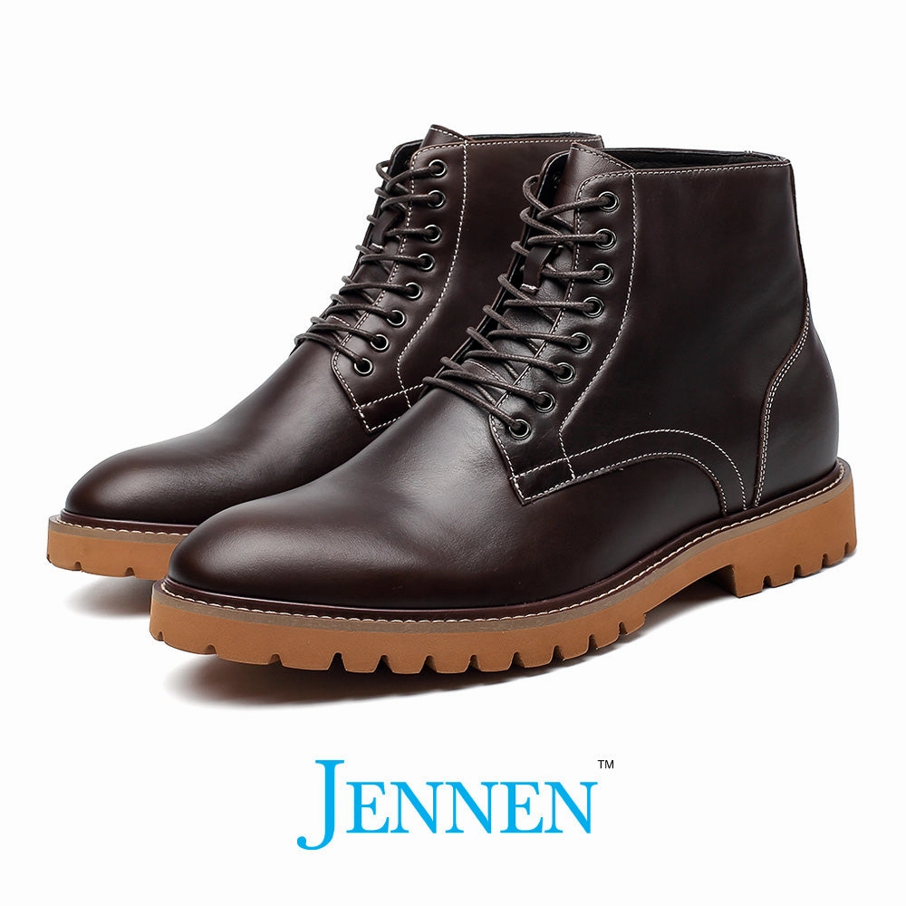 Mr. Hoffmeister 7cm | 2.8 inches Lace-Up Height Increasing Boots All Black Boots