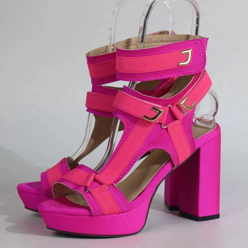 Multicolor Platform Strap Sandals On Sale