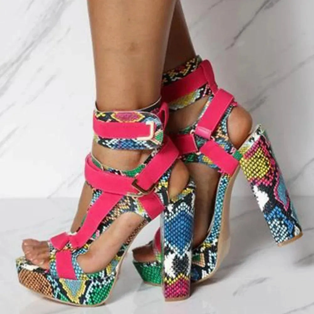 Agent Login Multicolor Platform Strap Sandals