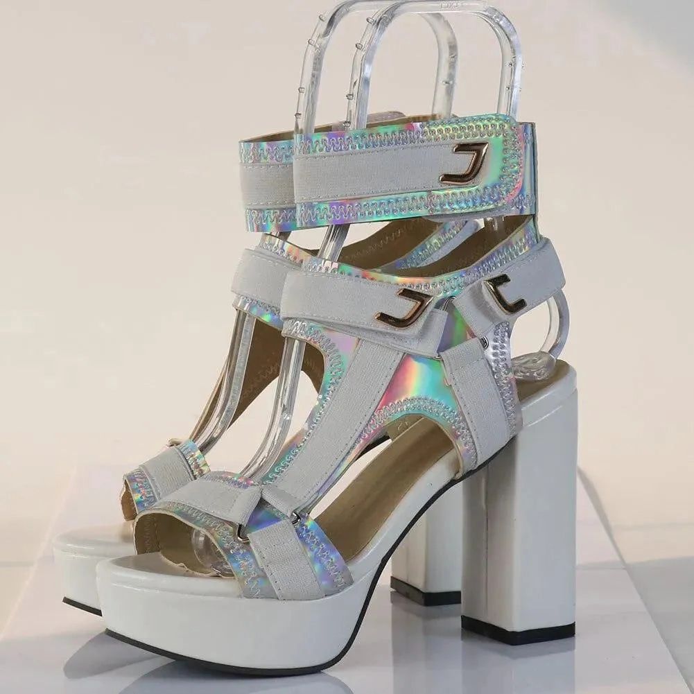Multicolor Platform Strap Sandals Sandals For Walking Comfort