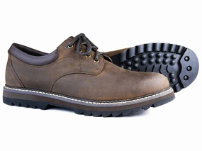 European Python Boots PAINSWICK Mens Waterproof Leather Walking shoes in Dark Brown with rubber sole