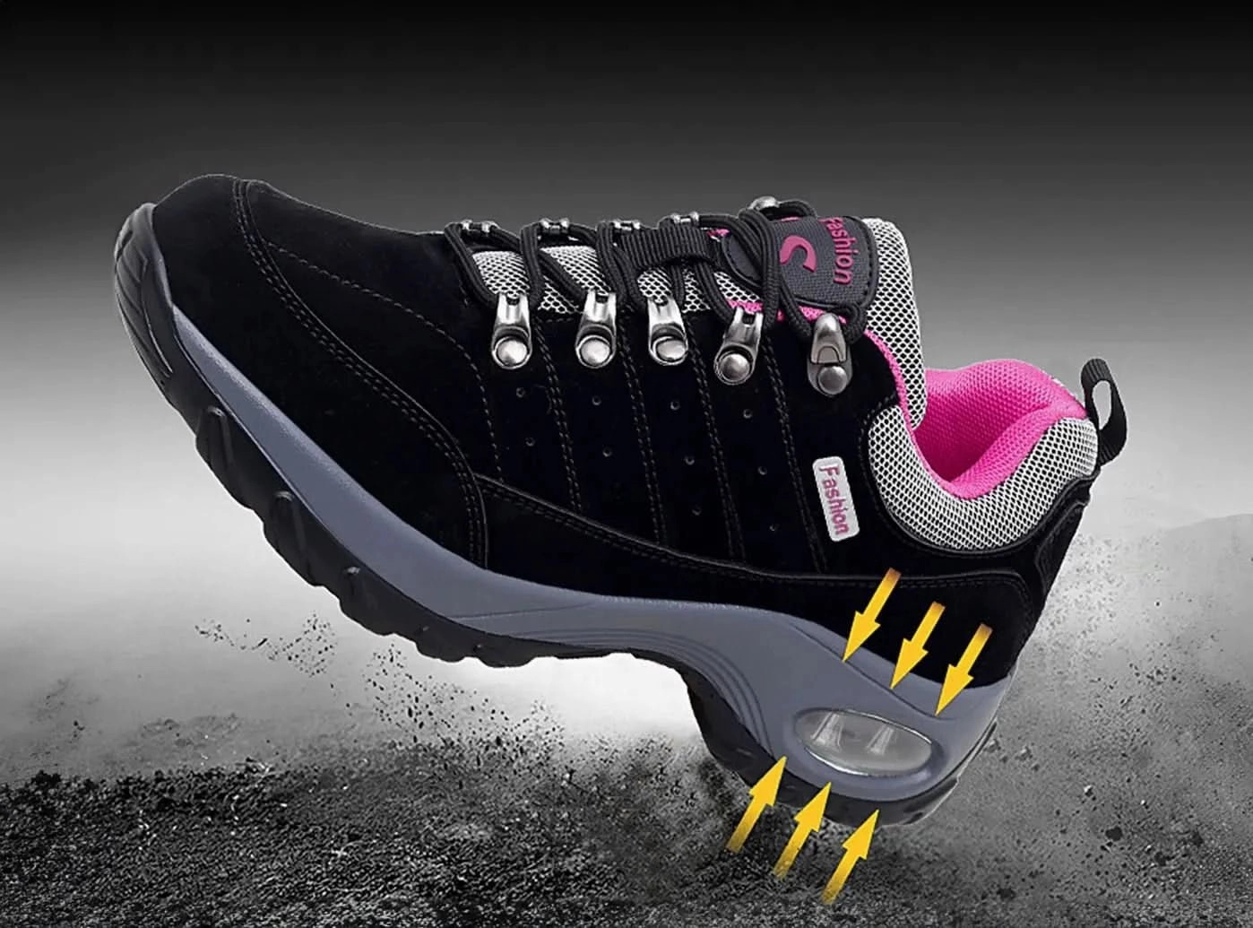 FitVille Women's Air-cushioned Hiking Shoes Redhead Hiking Shoes