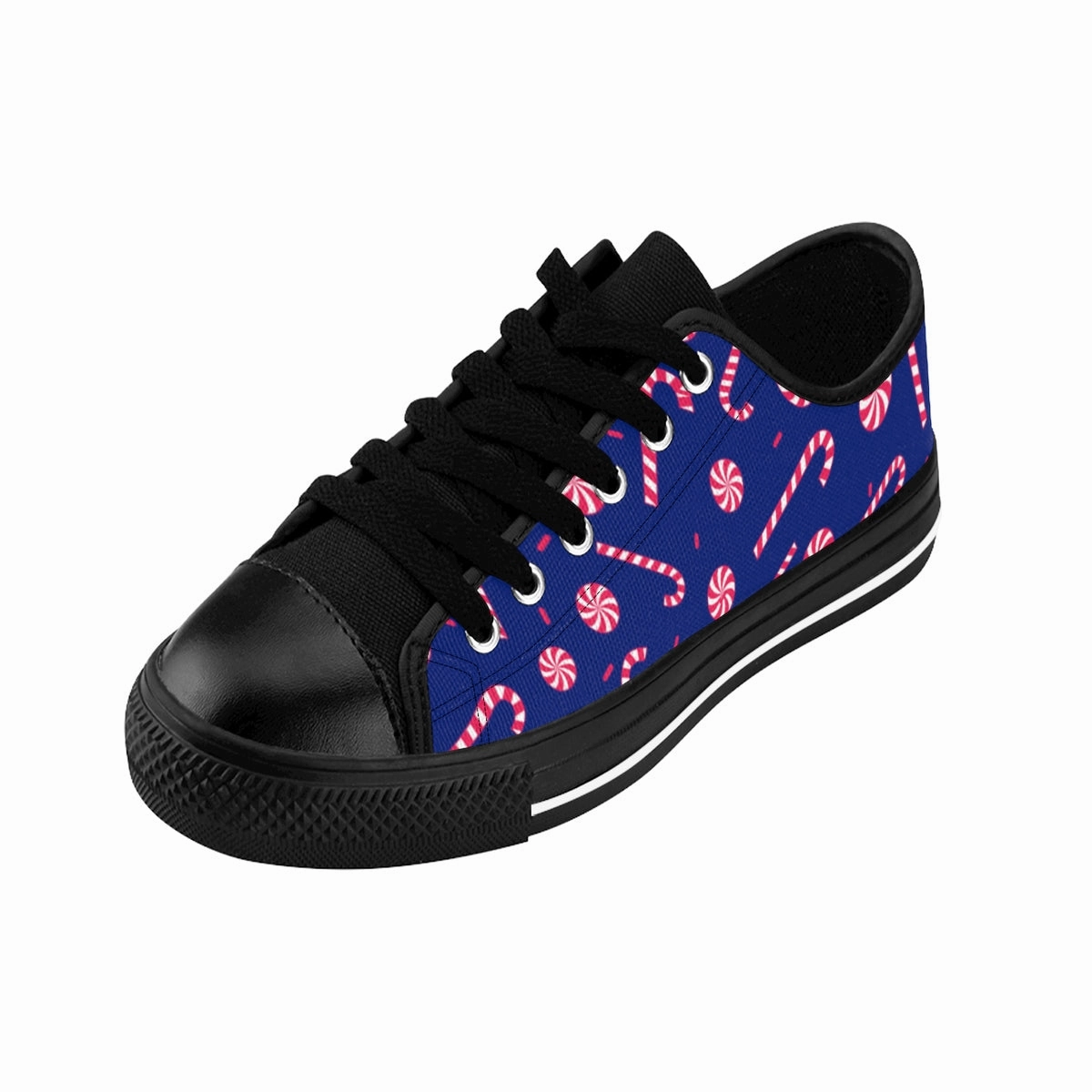 Breeze Hiking Boots Navy Blue Christmas Men's Sneakers, Red White Candy Cane Low Top Best Tennis Shoes