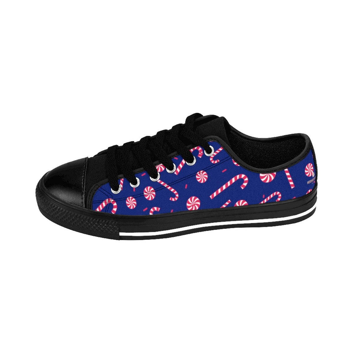 Ugg Boots With The Bows Navy Blue Christmas Men's Sneakers, Red White Candy Cane Low Top Best Tennis Shoes
